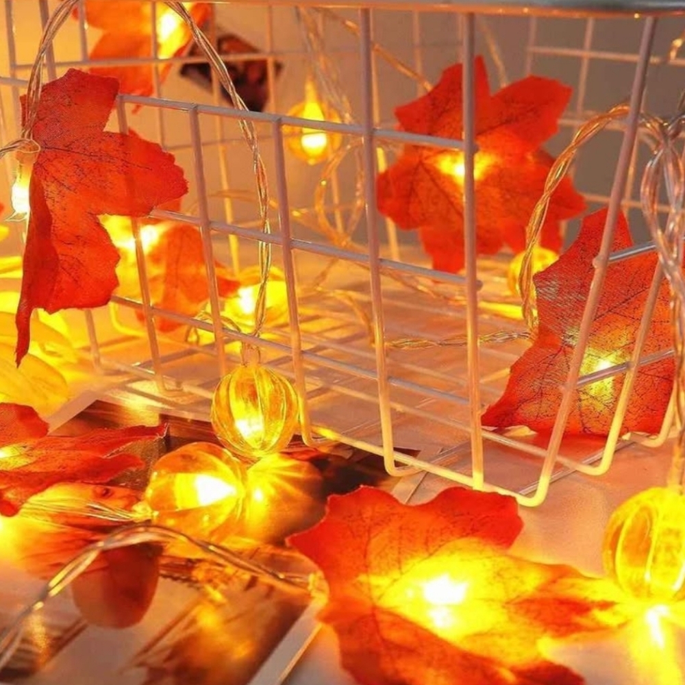 Maple Leaf String Light Batter Operated - Picture 4 of 6